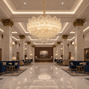 Lampadario in Cristallo CROWN Regalis 21xE14, Diametro 80cm, Altezza 45cm, Oro Lucido, Altezza Regolabile, Design Elegante Lampadario in Cristallo Titolo predefinito Alessandro Design