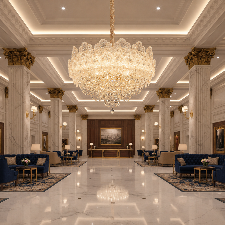Lampadario in Cristallo CROWN Regalis 21xE14, Diametro 80cm, Altezza 45cm, Oro Lucido, Altezza Regolabile, Design Elegante Lampadario in Cristallo Titolo predefinito Alessandro Design