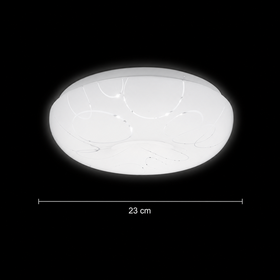 Plafoniera LED rotonda 23 cm, 22W, 3000K / 4000K / 6000K, Plafoniere LED bianche, in metallo e acrilico Titolo predefinito Alessandro Design