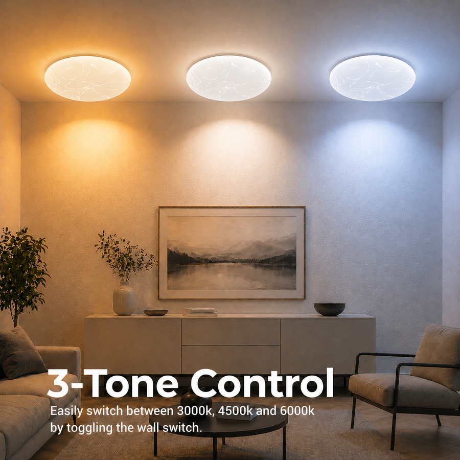 Plafoniera LED rotonda 23 cm, 22W, 3000K / 4000K / 6000K, Plafoniere LED bianche, in metallo e acrilico Titolo predefinito Alessandro Design