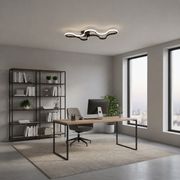 Lampadario LED con telecomando ORMS Eleganza, 3000K/4000K/6000K, 56W, Metallo e Plastica, Nero
