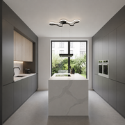 Lampadario LED con telecomando ORMS Eleganza, 3000K/4000K/6000K, 56W, Metallo e Plastica, Nero