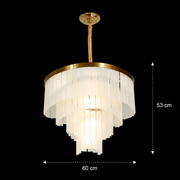 MUNTEAN Lampadario Magno Cristallo, 10xE14, D60 cm, Metallo e Cristallo, Oro