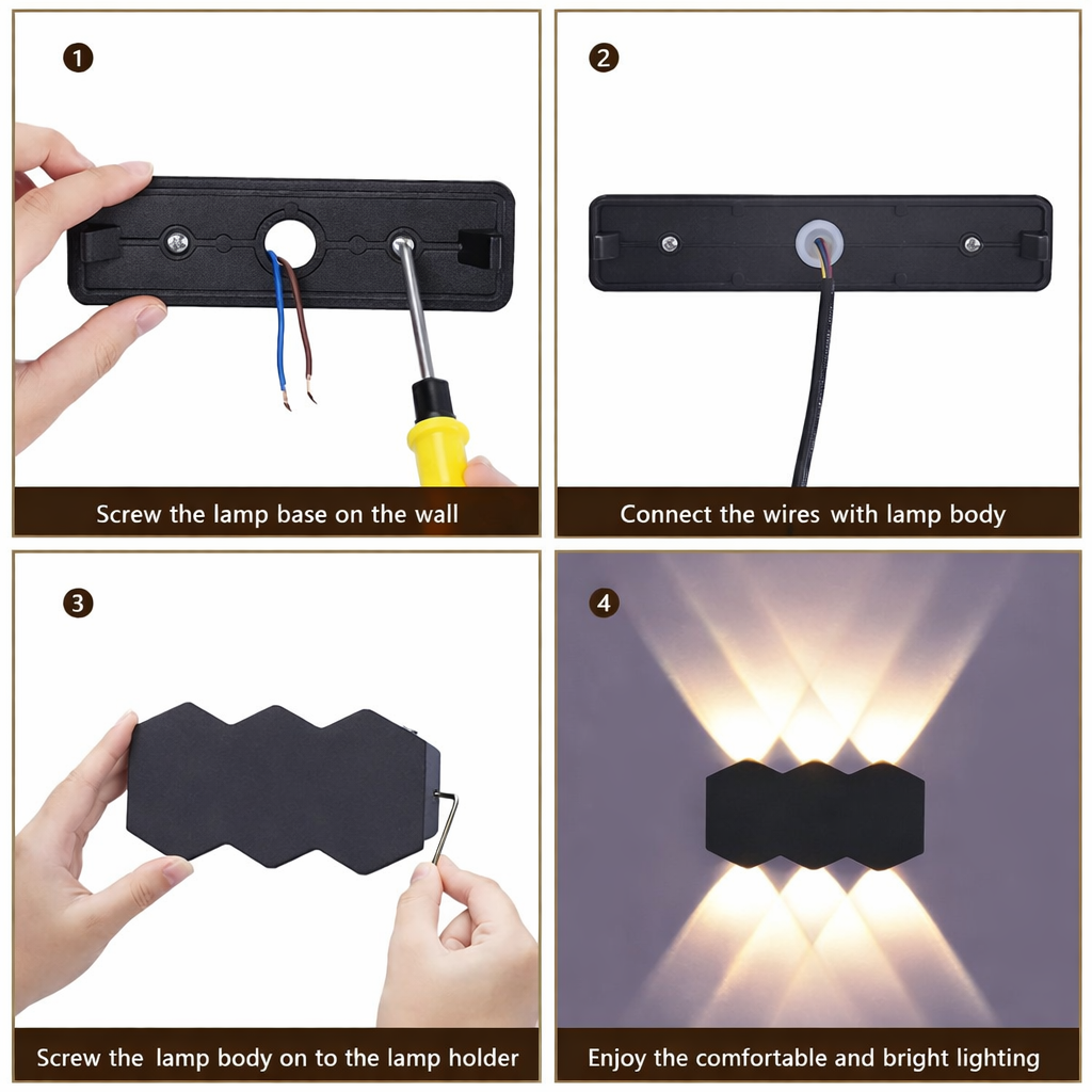 Applique da Esterno LED AX231, 12W, 6 Sorgenti Luminose, Luce Calda, Applique da Esterno Nero Titolo predefinito Alessandro Design
