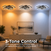 Lampadario LED con telecomando ELLA 186W, 8 Quadrati, Luce Fredda/Calda/Neutra, Dimmerabile, Nero Lampadari LED con Telecomando Titolo predefinito Alessandro Design