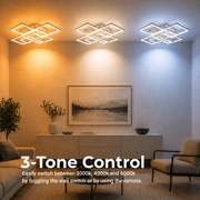 Lampadario a LED con telecomando ELLA 187W, 8 Quadrati, Luce Fredda/Calda/Neutra, Dimmerabile, Lampadario a LED Bianco con telecomando Titolo predefinito Alessandro Design