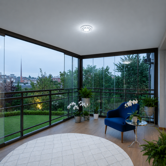 ORBITA Spot LED, 5W, Rotondo, Luce Fredda + RGB, Spot LED Bianco, Resina e Vetro Titolo predefinito Alessandro Design