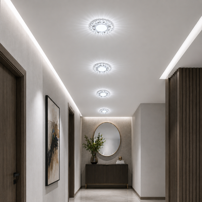 ORBITA Spot LED, 5W, Rotondo, Luce Fredda + RGB, Spot LED Bianco, Resina e Vetro Titolo predefinito Alessandro Design