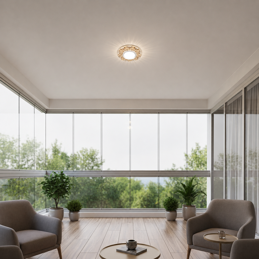 ORBITA Spot LED, 5W, Rotondo, Luce Fredda/Calda, Bronzo Antico, Resina e Vetro Spot LED Titolo predefinito Alessandro Design