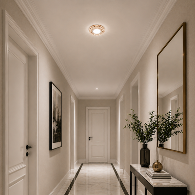 Faretto LED ORBITA, 5W, Rotondo, Luce Fredda/Calda, Bronzo Anticato, Resina e Vetro