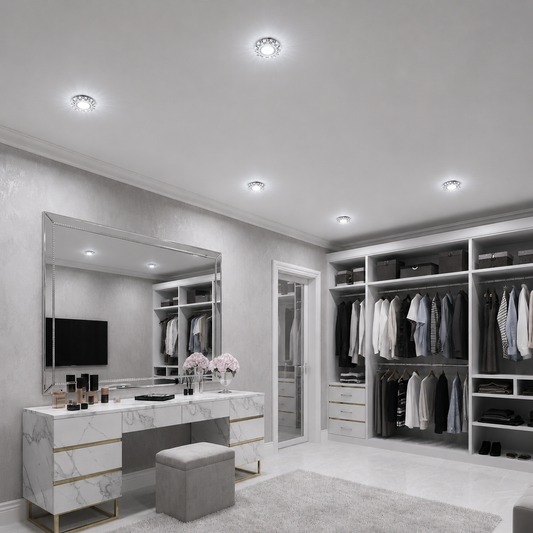 ORBITA Spot LED, 5W, Rotondo, Luce Fredda + RGB, Spot LED Bianco, Resina e Vetro Titolo predefinito Alessandro Design