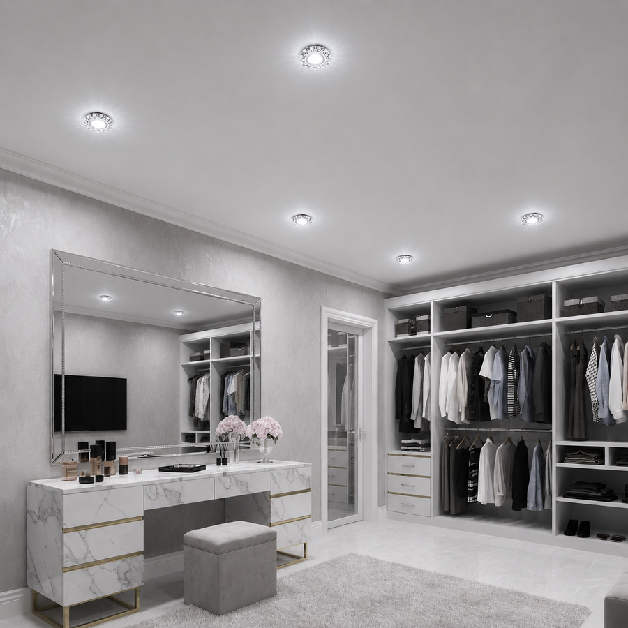 ORBITA Spot LED, 5W, Rotondo, Luce Fredda + RGB, Spot LED Bianco, Resina e Vetro Titolo predefinito Alessandro Design