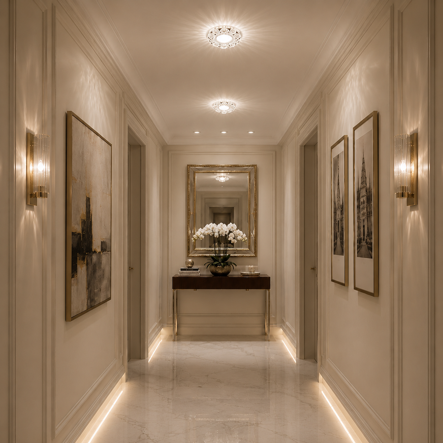 ORBITA Spot LED, 5W, Rotondo, Luce Fredda + RGB, Spot LED Bianco, Resina e Vetro Titolo predefinito Alessandro Design