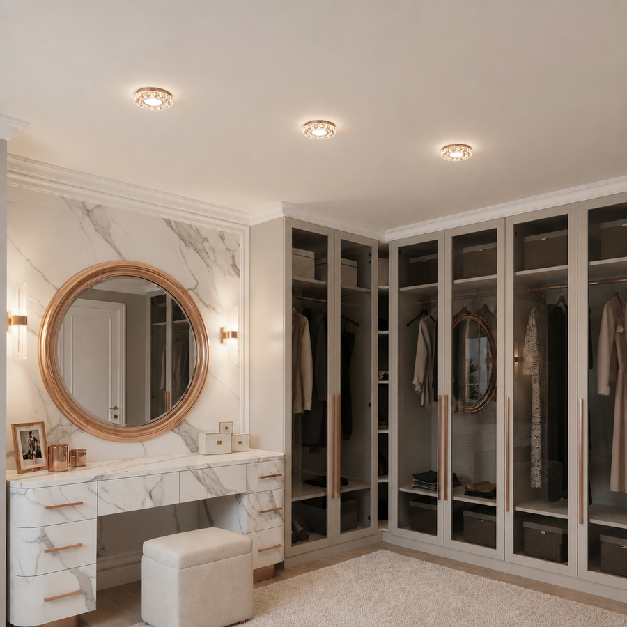 ORBITA Spot LED, 5W, Rotondo, Luce Fredda/Calda, Bronzo Antico, Resina e Vetro Spot LED Titolo predefinito Alessandro Design
