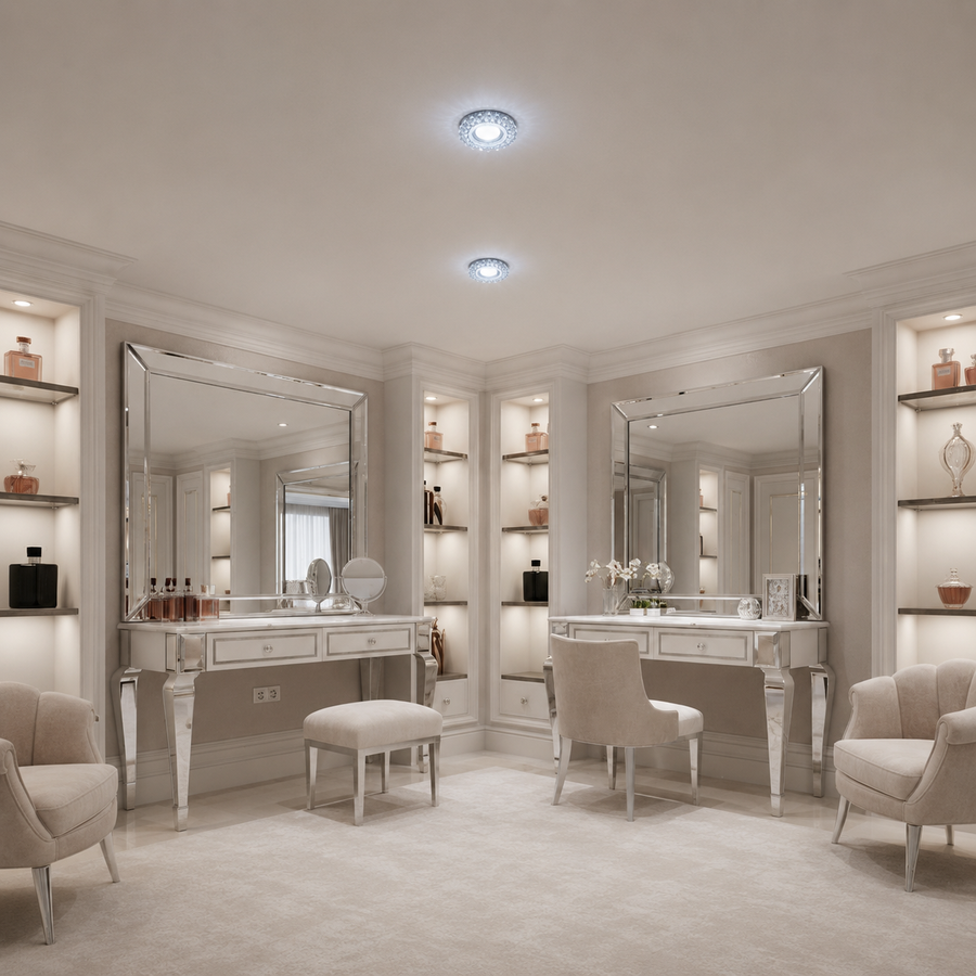 ORBITA Spot LED, 5W, Rotondo, Luce Fredda + RGB, Spot LED Bianco, Resina e Vetro Titolo predefinito Alessandro Design