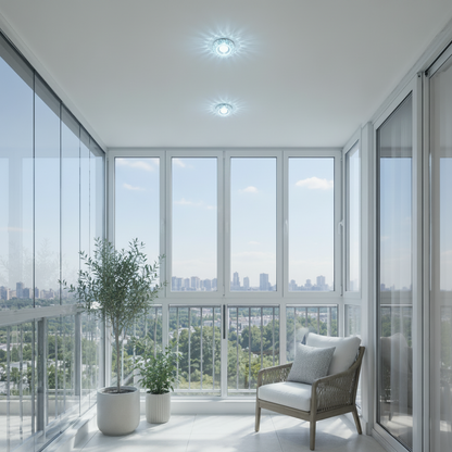 ORBITA Spot LED, 5W, Rotondo, Luce Fredda + RGB, Spot LED Bianco, Resina e Vetro Titolo predefinito Alessandro Design