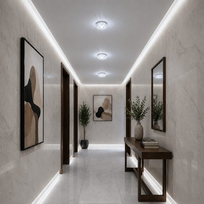 ORBITA Spot LED, 5W, Rotondo, Luce Fredda + RGB, Spot LED Bianco, Resina e Vetro Titolo predefinito Alessandro Design