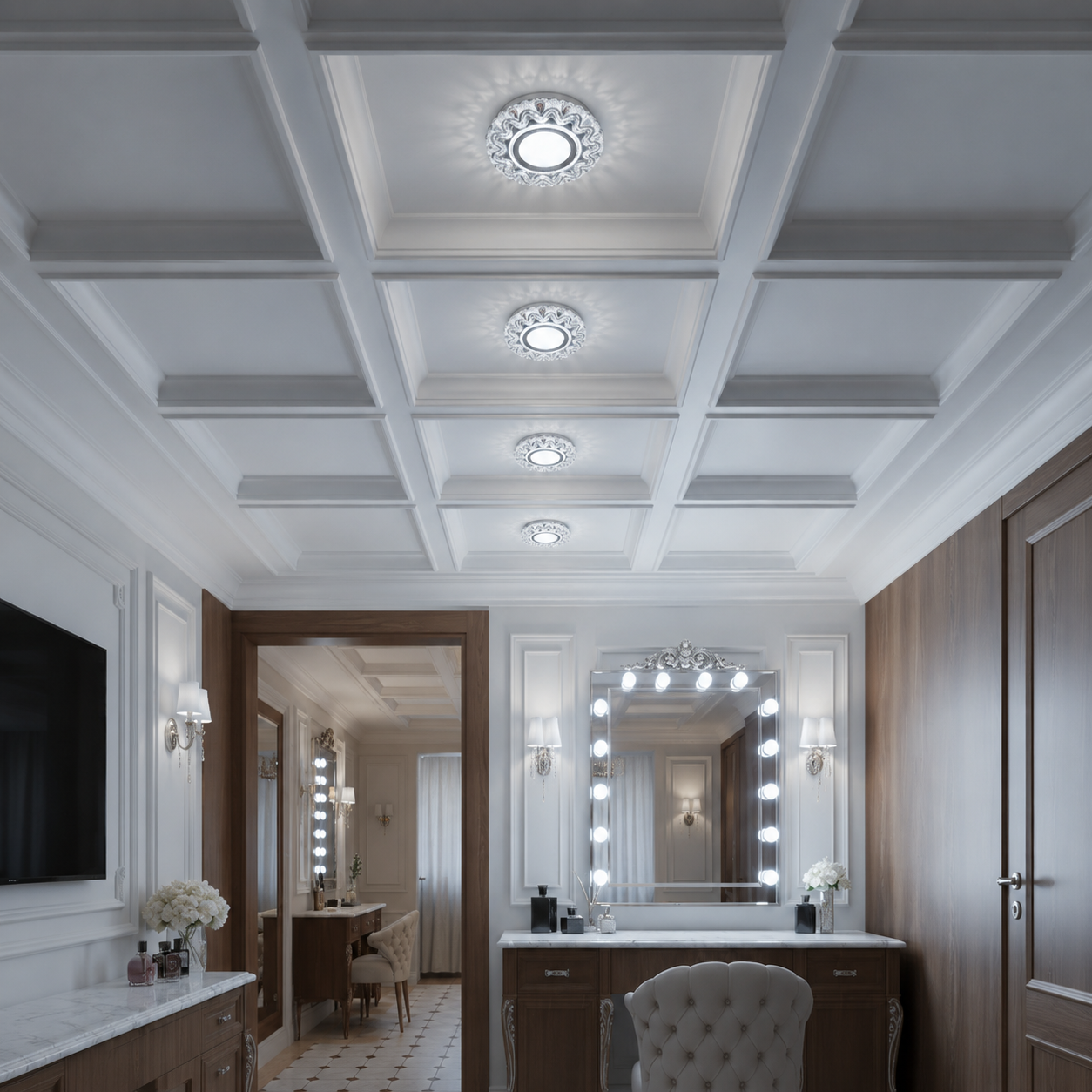 ORBITA Spot LED, 5W, Rotondo, Luce Fredda + RGB, Spot LED Bianco, Resina e Vetro Titolo predefinito Alessandro Design