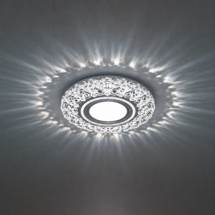 ORBITA Spot LED, 5W, Rotondo, Luce Fredda + RGB, Spot LED Bianco, Resina e Vetro Titolo predefinito Alessandro Design