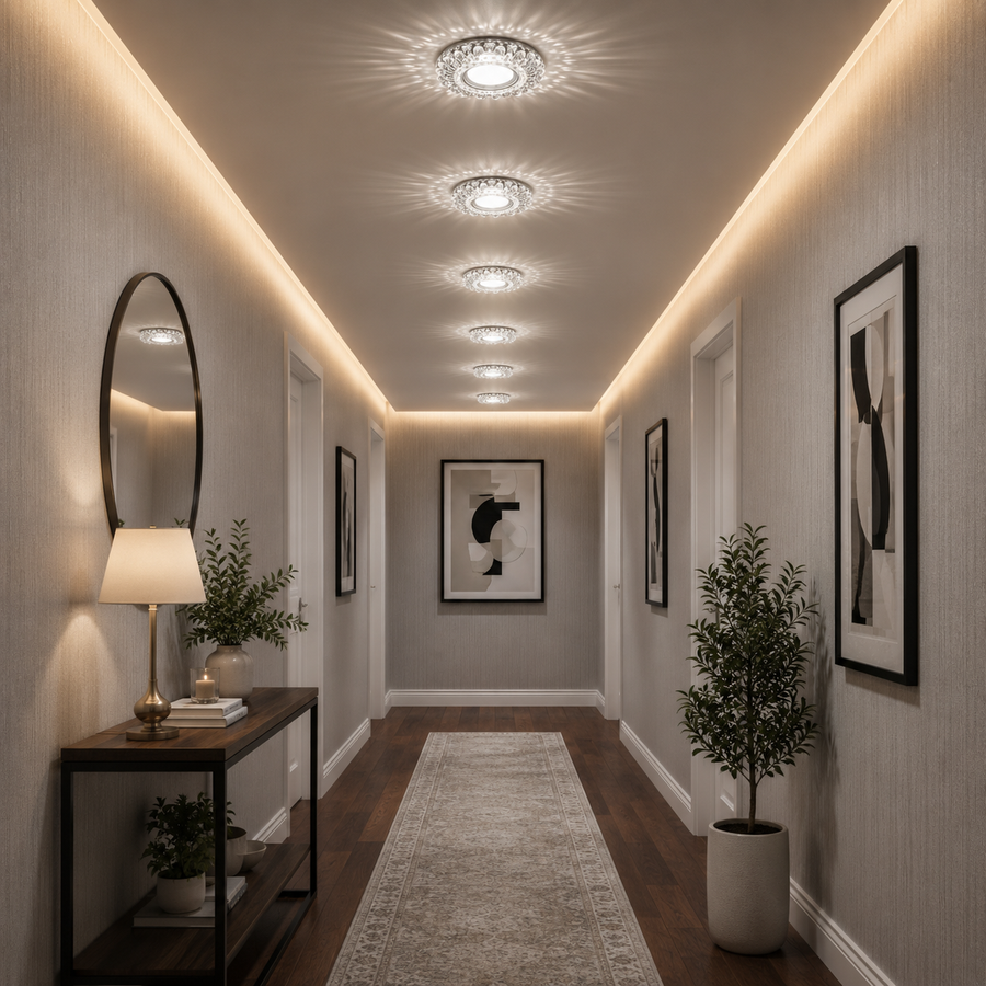 ORBITA Spot LED, 5W, Rotondo, Luce Fredda + RGB, Spot LED Bianco, Resina e Vetro Titolo predefinito Alessandro Design