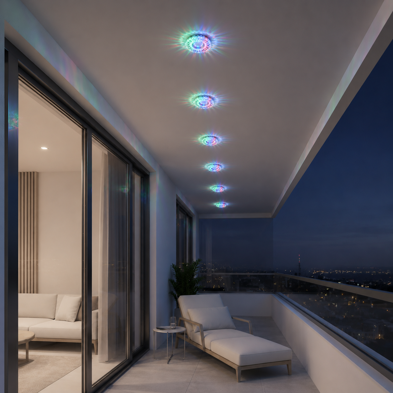 ORBITA Spot LED, 5W, Rotondo, Luce Fredda + RGB, Spot LED Bianco, Resina e Vetro Titolo predefinito Alessandro Design