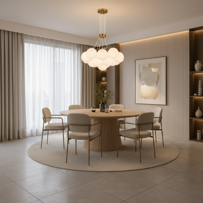MODERN LOFT Lampadario Bagliore, Globo, 13xE27, Altezza Regolabile, Lampadari Moderni Oro Titolo predefinito Alessandro Design