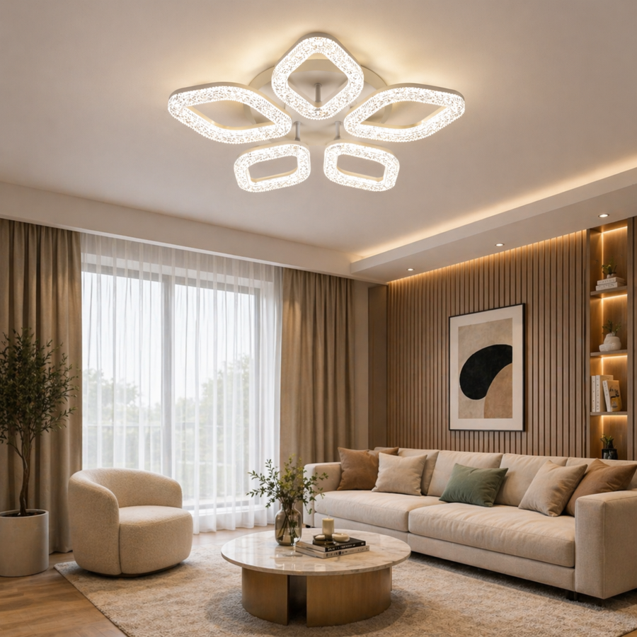 Lampadario LED con Telecomando, 67W, Luce Fredda/Calda/Neutra, Dimmerabile, Oro Lampadari LED con Telecomando Titolo predefinito Alessandro Design
