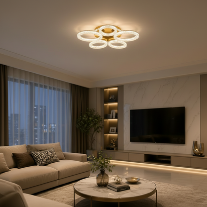 Lampadario LED con Telecomando, 66W, Luce Fredda/Calda/Neutra, Dimmerabile, Oro Lampadari LED con Telecomando Titolo predefinito Alessandro Design