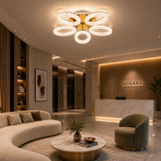 Lampadario LED con Telecomando, 66W, Luce Fredda/Calda/Neutra, Dimmerabile, Oro Lampadari LED con Telecomando Titolo predefinito Alessandro Design