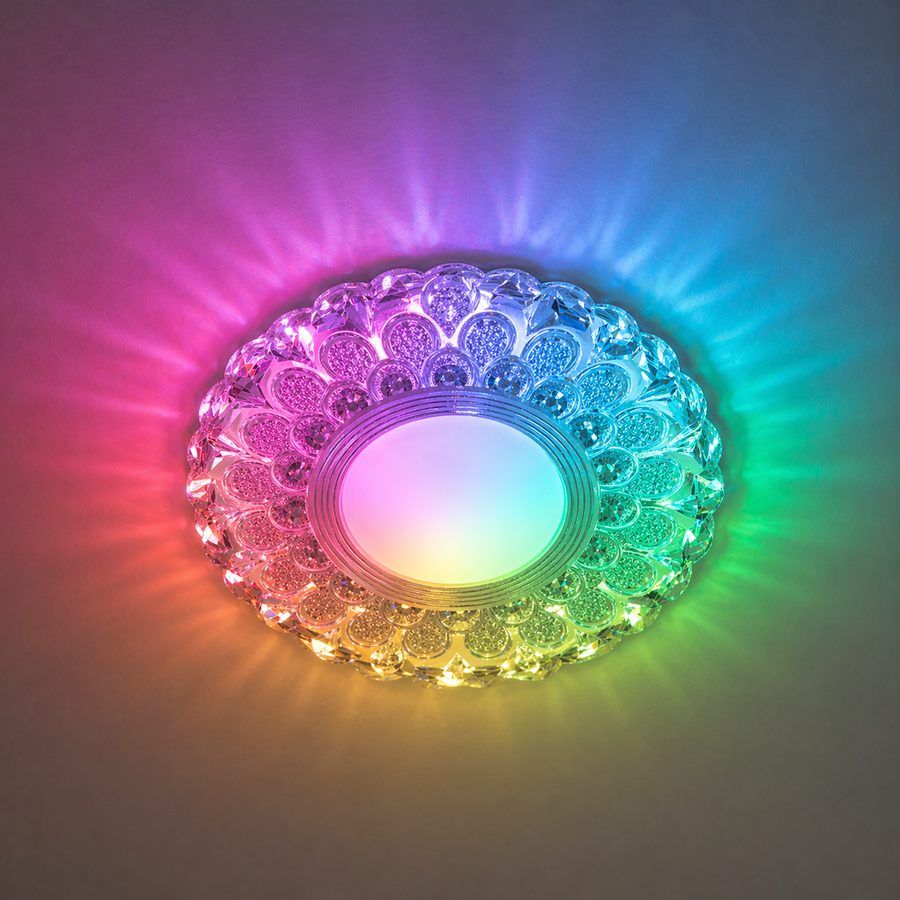 ORBITA Spot LED, 5W, Rotondo, Luce Fredda + RGB, Spot LED Bianco, Resina e Vetro Titolo predefinito Alessandro Design