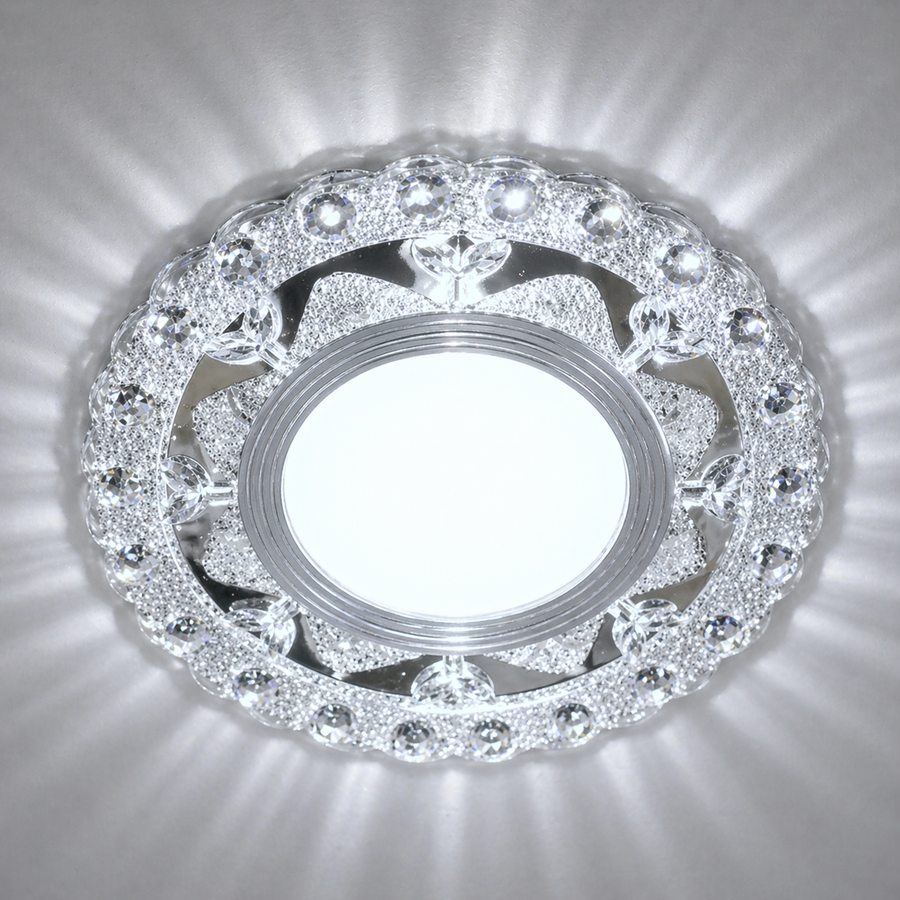 ORBITA Spot LED, 5W, Rotondo, Luce Fredda + RGB, Spot LED Bianco, Resina e Vetro Titolo predefinito Alessandro Design
