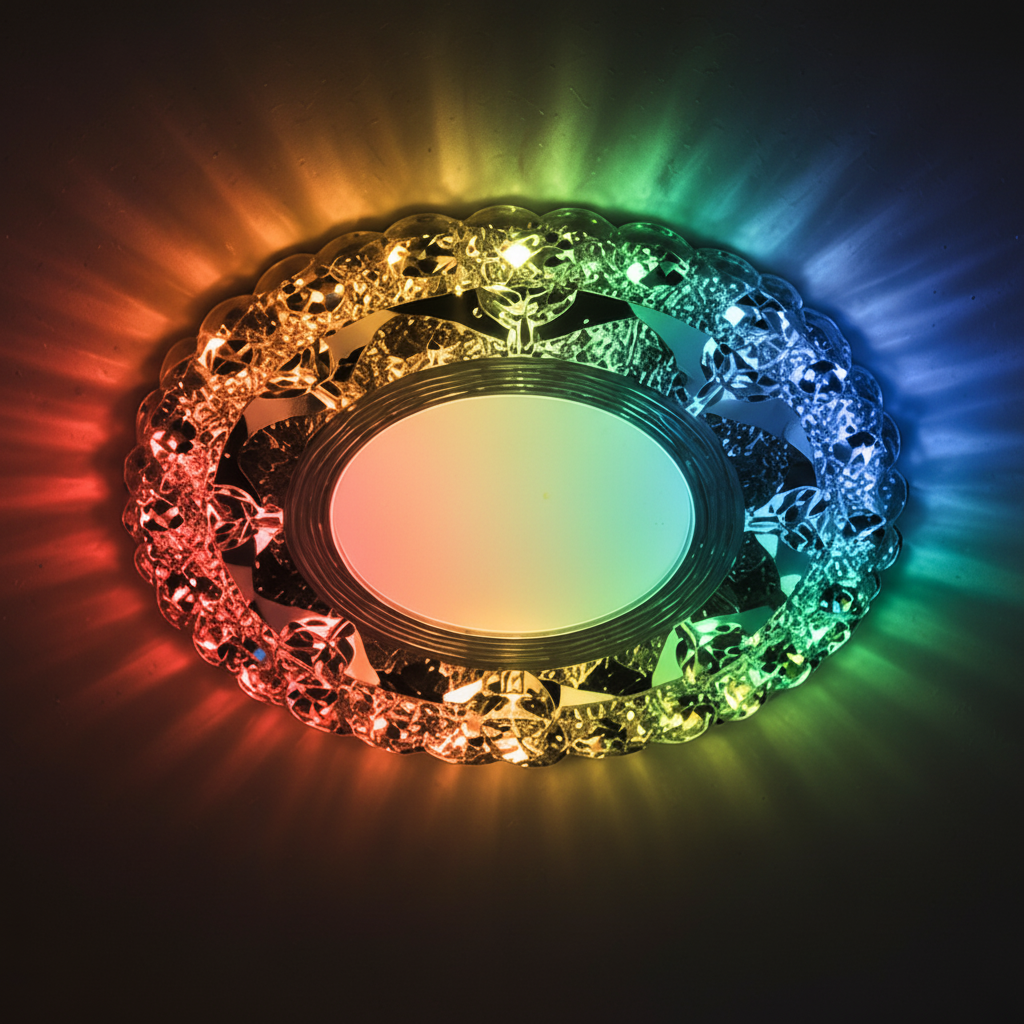 ORBITA Spot LED, 5W, Rotondo, Luce Fredda + RGB, Spot LED Bianco, Resina e Vetro Titolo predefinito Alessandro Design