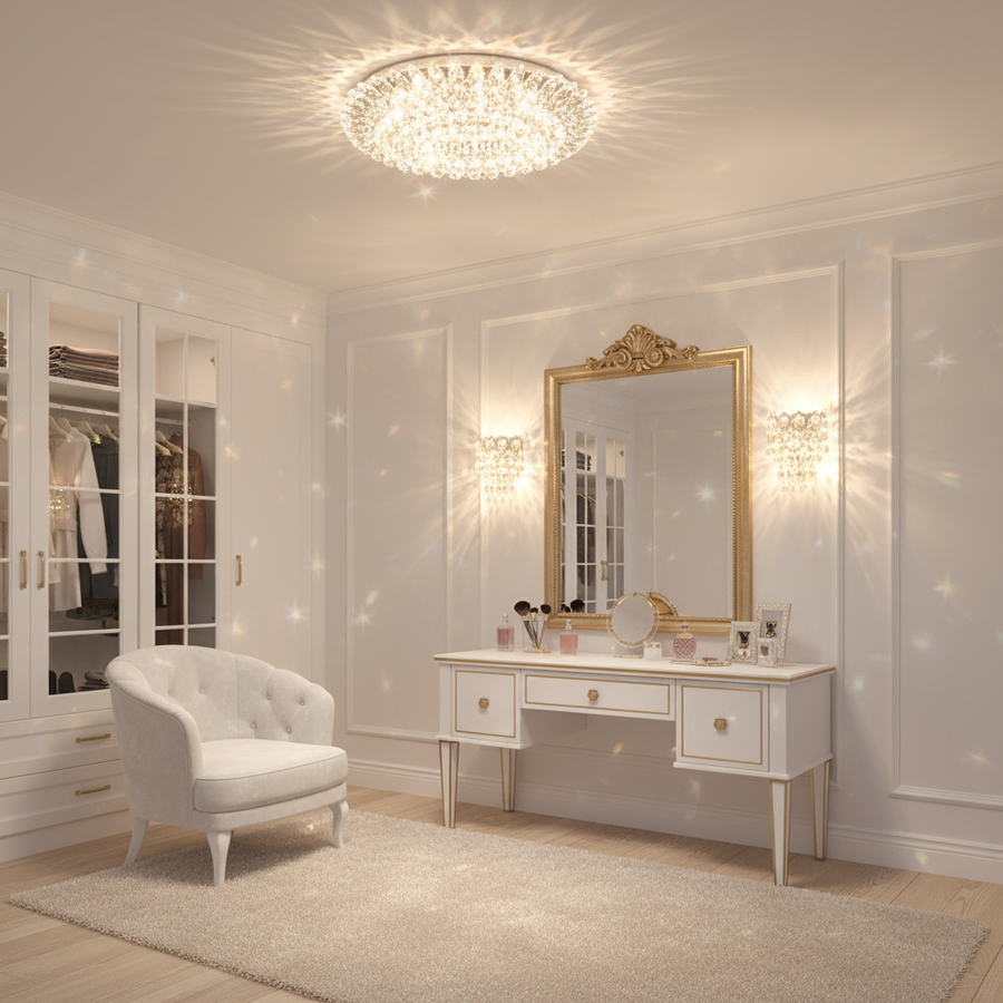 Spot LED ORBITA, 5W, Rotondo, Luce Fredda + RGB, Bianco, Resina e Vetro