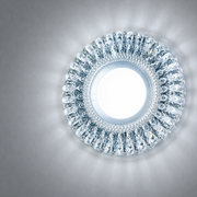 Spot LED ORBITA, 5W, Rotondo, Luce Fredda + RGB, Bianco, Resina e Vetro