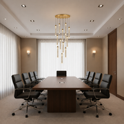 LAGOM Lampadario LED in Cristallo con Telecomando, Sospensione, 12 Sorgenti, 36W, Diametro 40cm, Luce Calda/Neutra/Fredda, Altezza Regolabile, Oro, Metallo e Cristallo