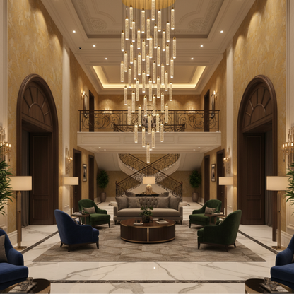 LAGOM Lampadario LED in Cristallo con Telecomando, Sospensione, 51 Sorgenti, 153W, Luce Calda/Neutra/Fredda, Diametro 100cm, Altezza Regolabile, Oro, Metallo e Cristallo