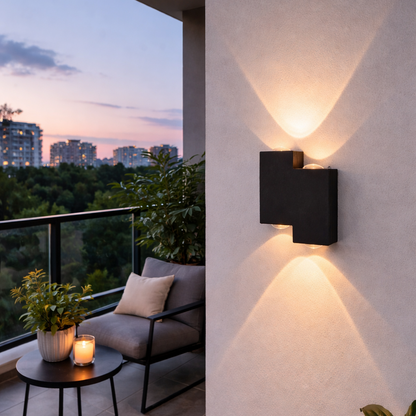 Applique LED AX232, Esterno, 4 Sorgenti, 4W, Nero, 3000K Applique da esterno Titolo predefinito Alessandro Design