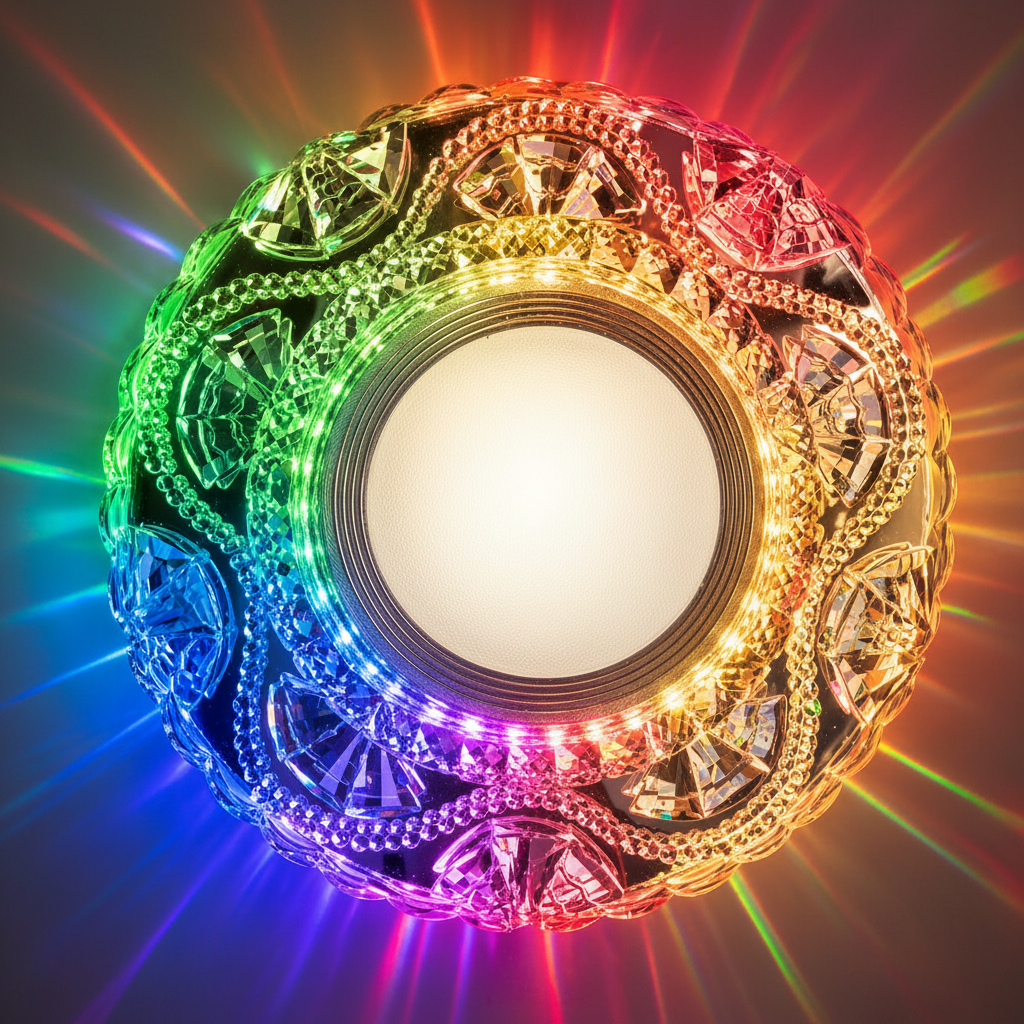 ORBITA Spot LED, 5W, Rotondo, Luce Fredda + RGB, Spot LED Bianco, Resina e Vetro Titolo predefinito Alessandro Design
