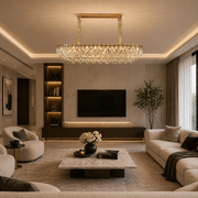 Lampadario in cristallo ORION 19xE14, Oro, Altezza regolabile, Metallo e cristallo Lampadari in cristallo Titolo predefinito Alessandro Design