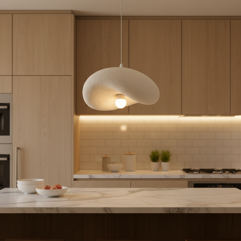 Lampadario Moderno FOAMER Nobile, 39 cm, Sospeso, 1 X E27, Bianco, Metallo e Schiuma, Altezza Regolabile Lampadari Classici Titolo predefinito Alessandro Design