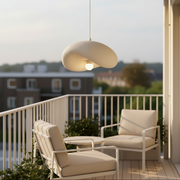 Lampadario moderno FOAMER Petito, 28 cm, sospeso, 1 X E27, bianco, metallo e schiuma, altezza regolabile