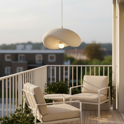 Lampadario moderno FOAMER Petito, 28 cm, sospeso, 1 X E27, bianco, metallo e schiuma, altezza regolabile