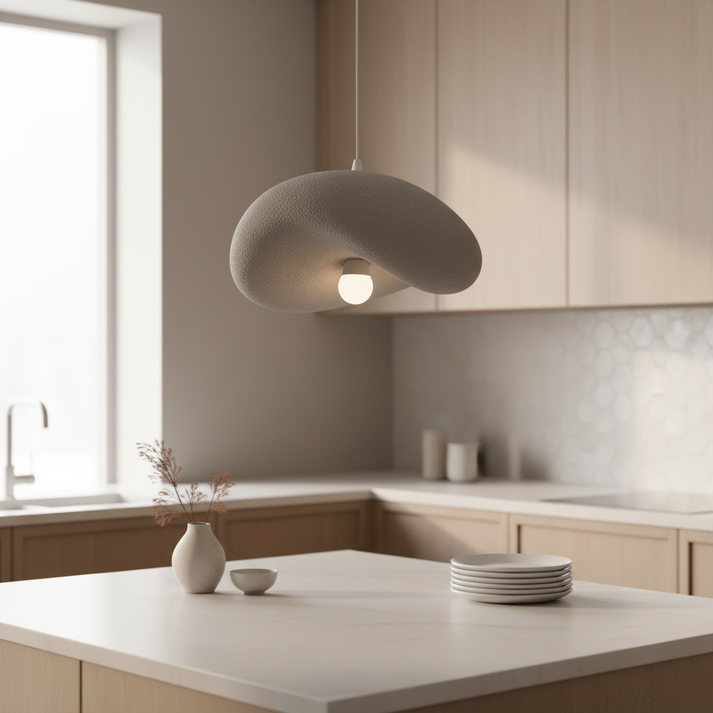 FOAMER Lampadario Moderno Nobile, 39 cm, Sospeso, 1 X E27, Grigio, Metallo e Schiuma, Altezza Regolabile Lampadari Classici Titolo predefinito Alessandro Design