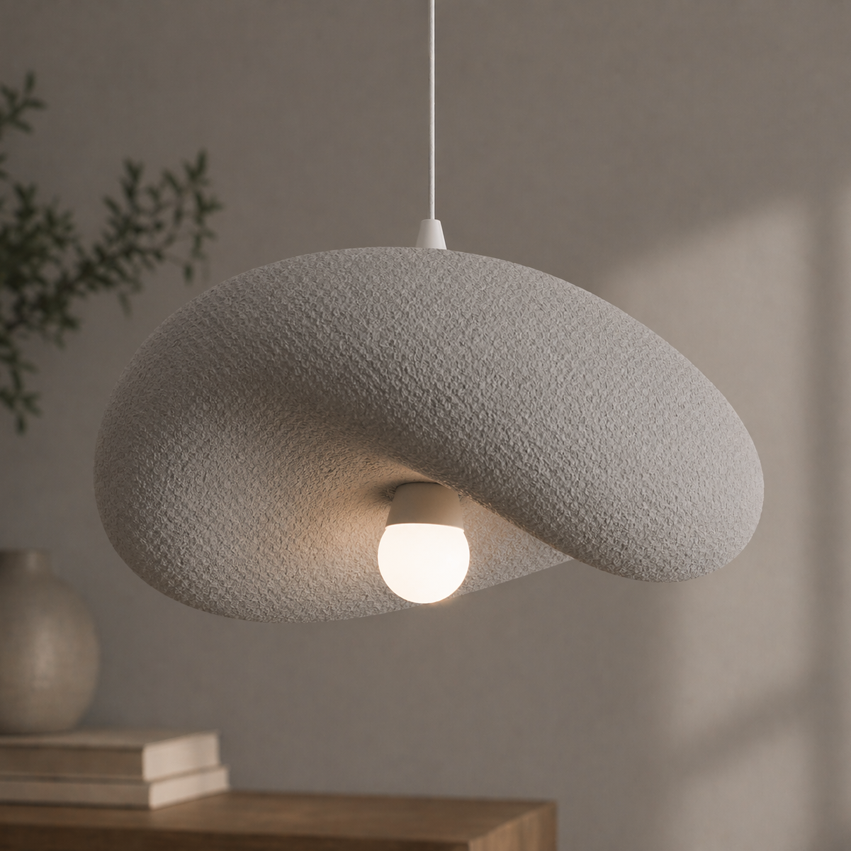 FOAMER Lampadario Moderno Nobile, 39 cm, Sospeso, 1 X E27, Grigio, Metallo e Schiuma, Altezza Regolabile Lampadari Classici Titolo predefinito Alessandro Design