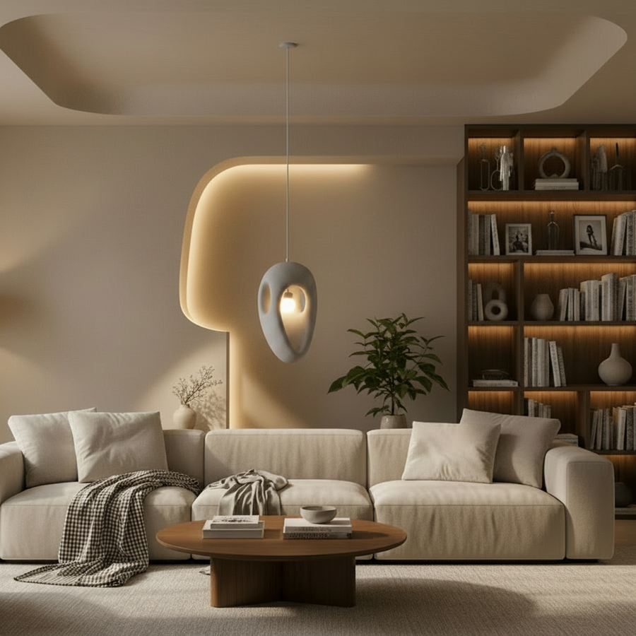 Lampadario moderno EON Elegance, 49 cm, sospeso, 1 X E27, grigio, metallo e schiuma, altezza regolabile