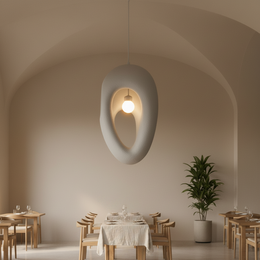 Lampadario moderno EON Elegance, 49 cm, sospeso, 1 X E27, grigio, metallo e schiuma, altezza regolabile
