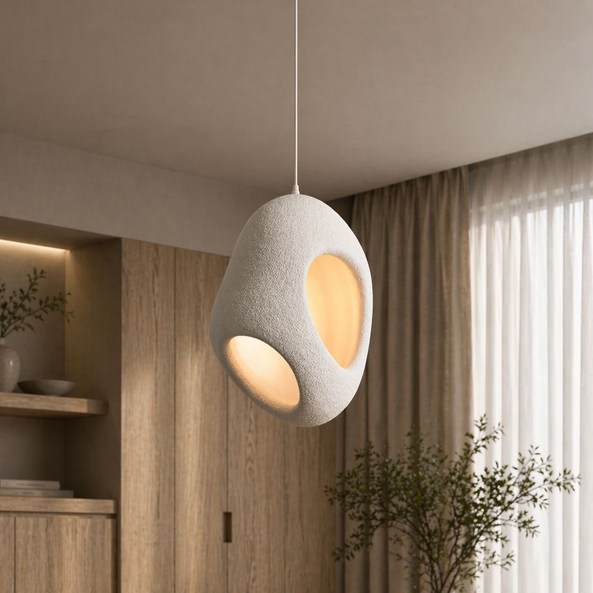 Lampadario Moderno FOAMER Nobile, 37 cm, Sospeso, 1 X E27, Bianco, Metallo e Schiuma, Altezza Regolabile Lampadari Moderni Titolo predefinito Alessandro Design