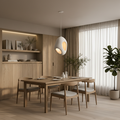 FOAMER Magno Lampadario Moderno, 57 cm, Sospesa, 1 X E27, Bianco, Metallo e Schiuma, Altezza Regolabile