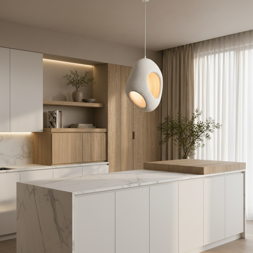 Lampadario Moderno FOAMER Nobile, 37 cm, Sospeso, 1 X E27, Bianco, Metallo e Schiuma, Altezza Regolabile Lampadari Moderni Titolo predefinito Alessandro Design