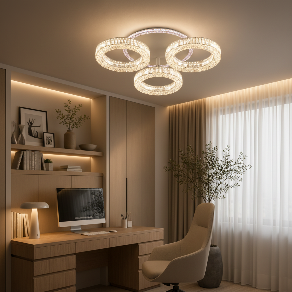 Lampadario LED RONDA Nobile con telecomando 46W, 3 Cerchi, Luce Fredda/Calda/Neutra, Dimmerabile, Lampadario LED Bianco con Telecomando Titolo predefinito Alessandro Design